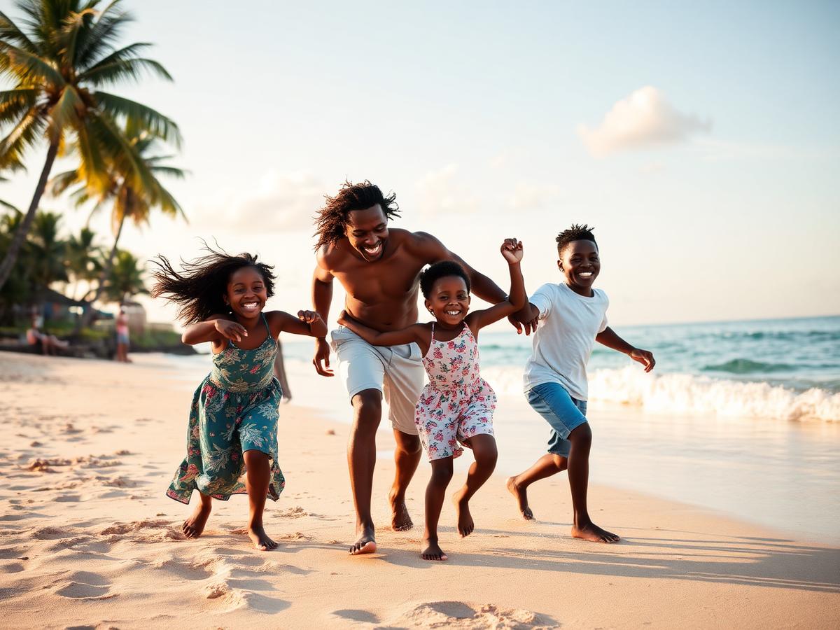Family on the beach